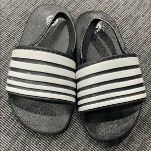 Kids Black and White Striped Slides